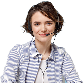 Woman with headset on
