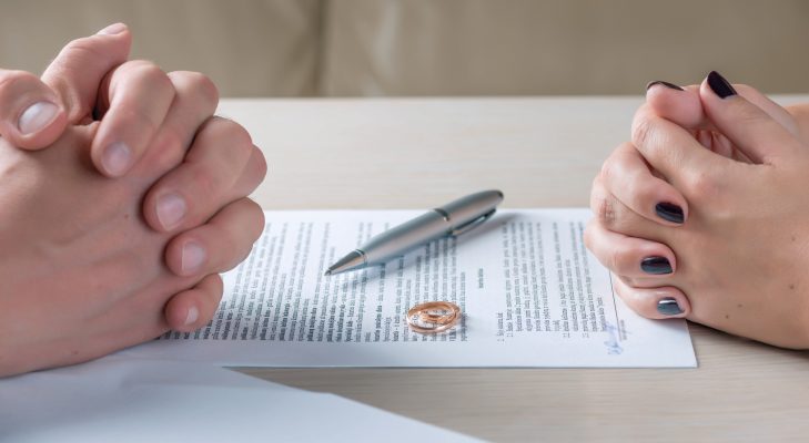 Couple finalising a DIY divorce